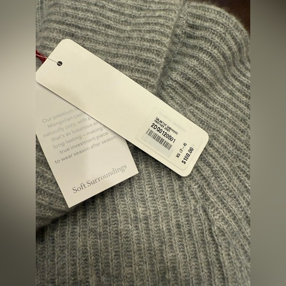 NWT Soft Surroundings Calanthe Cashmere Pullover Heather Gray Size XS $180.00 - Picture 7 of 14